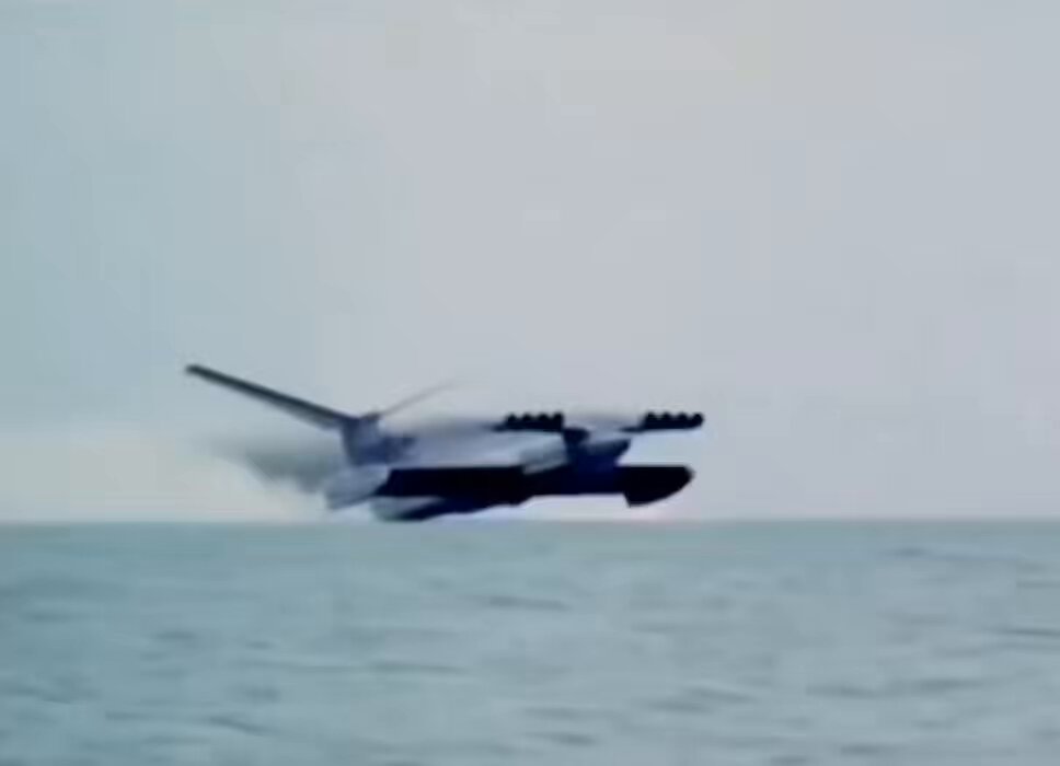 This is Ekranoplan - A USSR made giant flying ship designed to attack NATO nuclear submarines and aircraft carriers, first entered service in 1987.