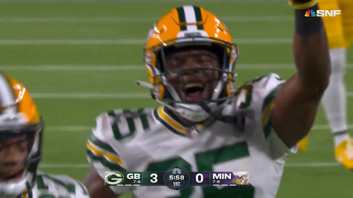 Corey Ballentine with the INT! #GBvsMIN | #GoPackGo 📺: NBC