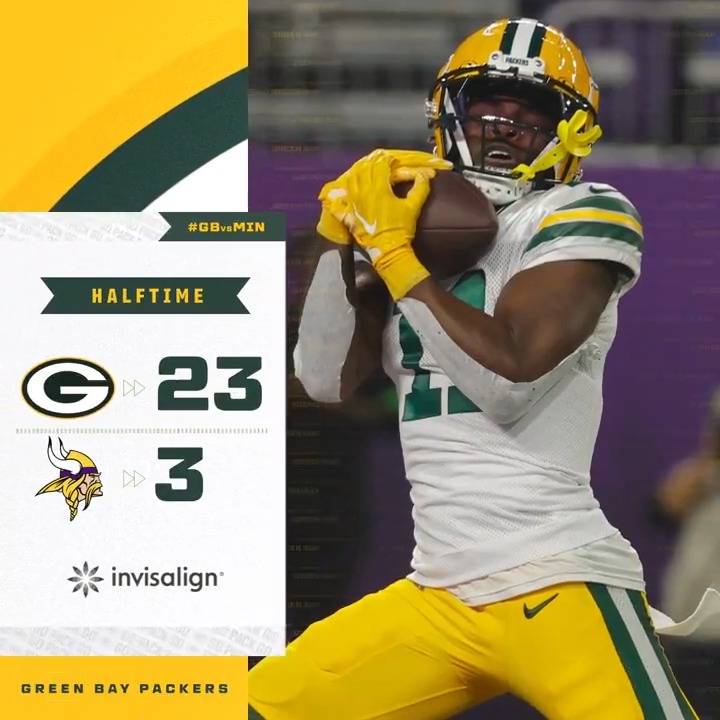 Halftime in Minneapolis. #GBvsMIN | #GoPackGo