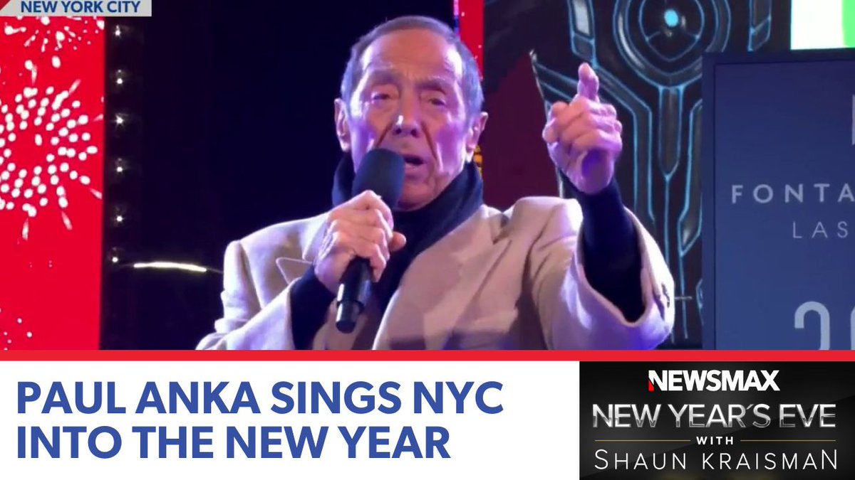 Legendary singer Paul Anka serenades New York's Times Square as the crystal ball drops to kick off 2024. #NEWSMAXNYE Shaun Kraisman @PaulAnka