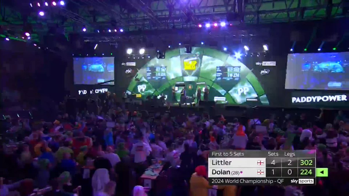 LITTLER IS INTO THE LAST FOUR!! 👏 It's another RIDICULOUS display from Luke Litter as he averages 101.93 in a demolition of Brendan Dolan! The 16-year-old STORMS into the Semi-Finals at Alexandra Palace... 📺 #WCDarts