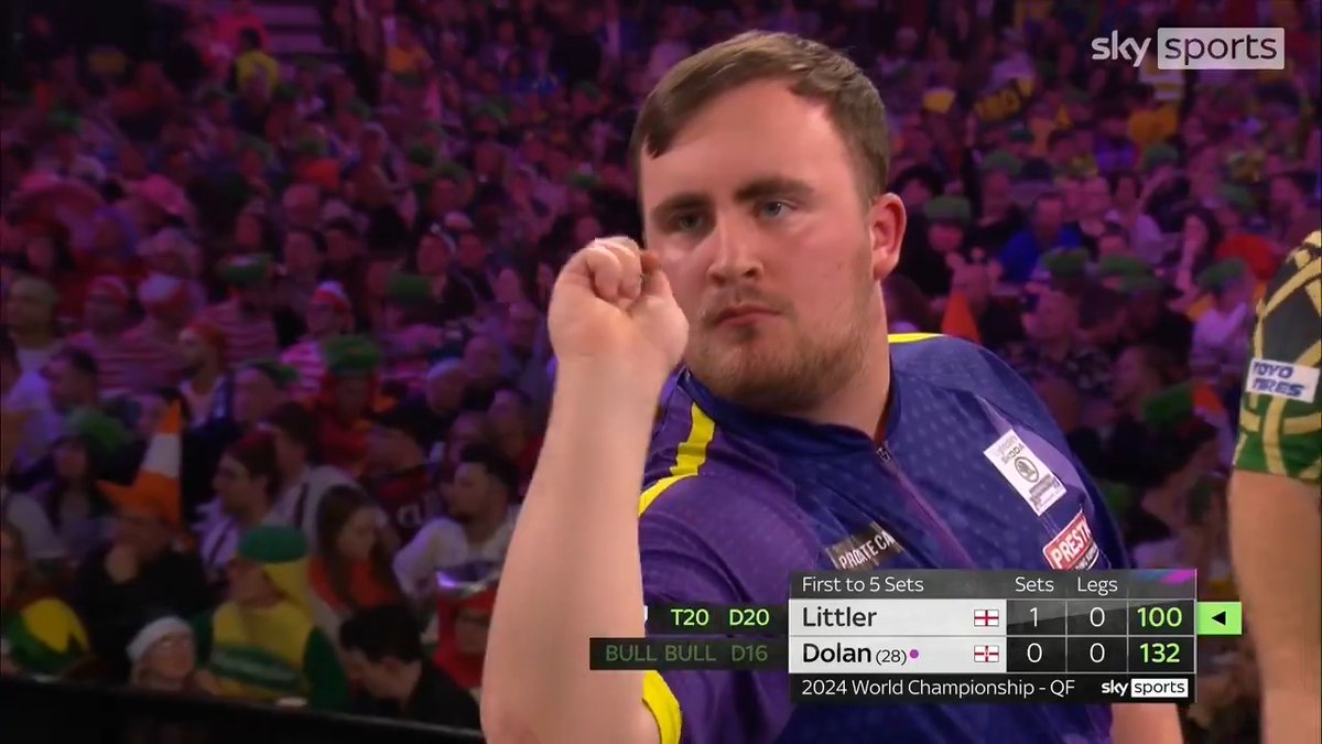 Sit back and enjoy the best bits from Luke Littler's win over Brendan Dolan 🎯
