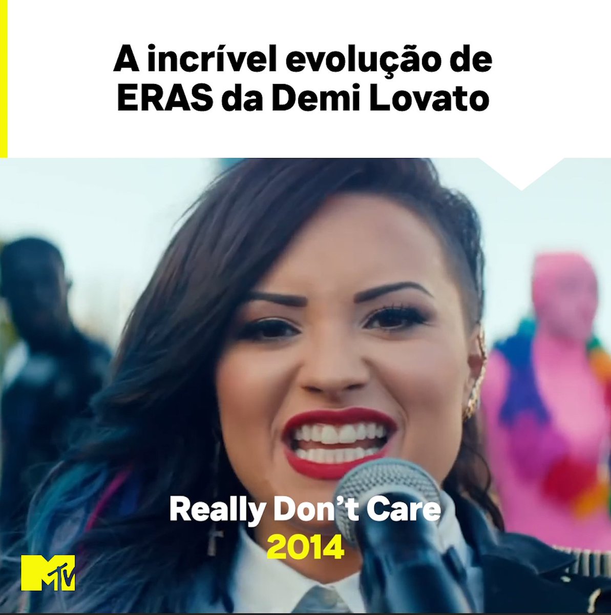 POTÊNCIA + TALENTO = Demi Lovato Qual é a sua era favorita da cantora? #MTVMúsica #DemiLovato
