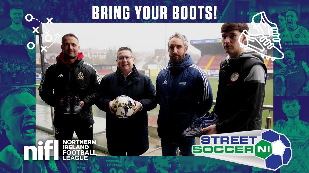 👟 𝗕𝗥𝗜𝗡𝗚 𝗬𝗢𝗨𝗥 𝗕𝗢𝗢𝗧𝗦 👟 We are are calling on fans to put their old football boots to good use as part of a new campaign with Street Soccer NI ⚽️ ➡️ All the details: #BringYourBoots