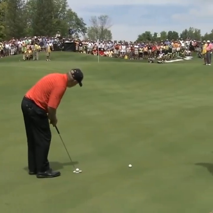 Jack Nicklaus showing Johnny Miller how to drain a 102-foot putt at the Senior PGA Champ in 2010 will never get old.