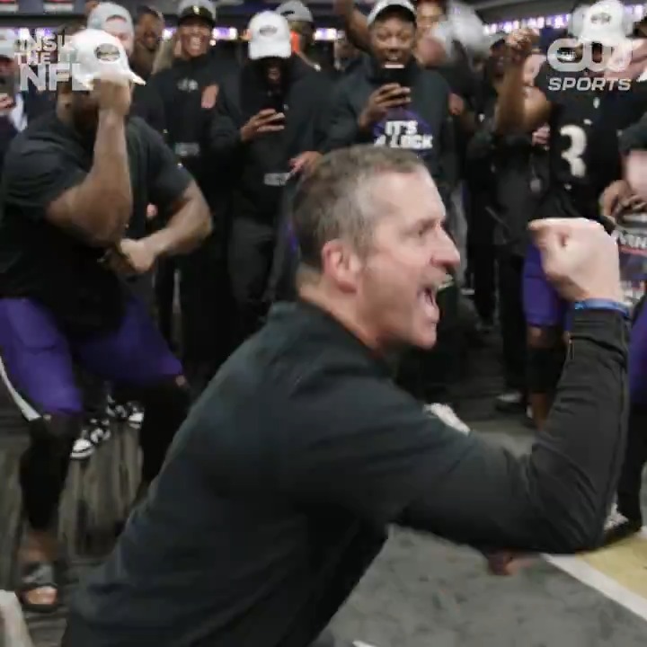John Harbaugh had the Baltimore Ravens locker room going BONKERS. 😂🗣️ (via NFL Films)