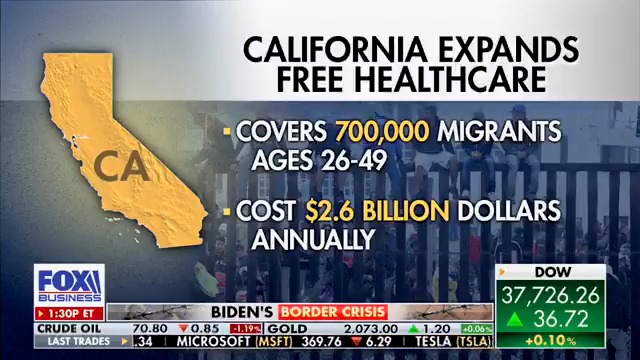 California is now providing free health care benefits for an additional 700,000 illegal immigrants — costing the state's taxpayers $2.6 billion each year