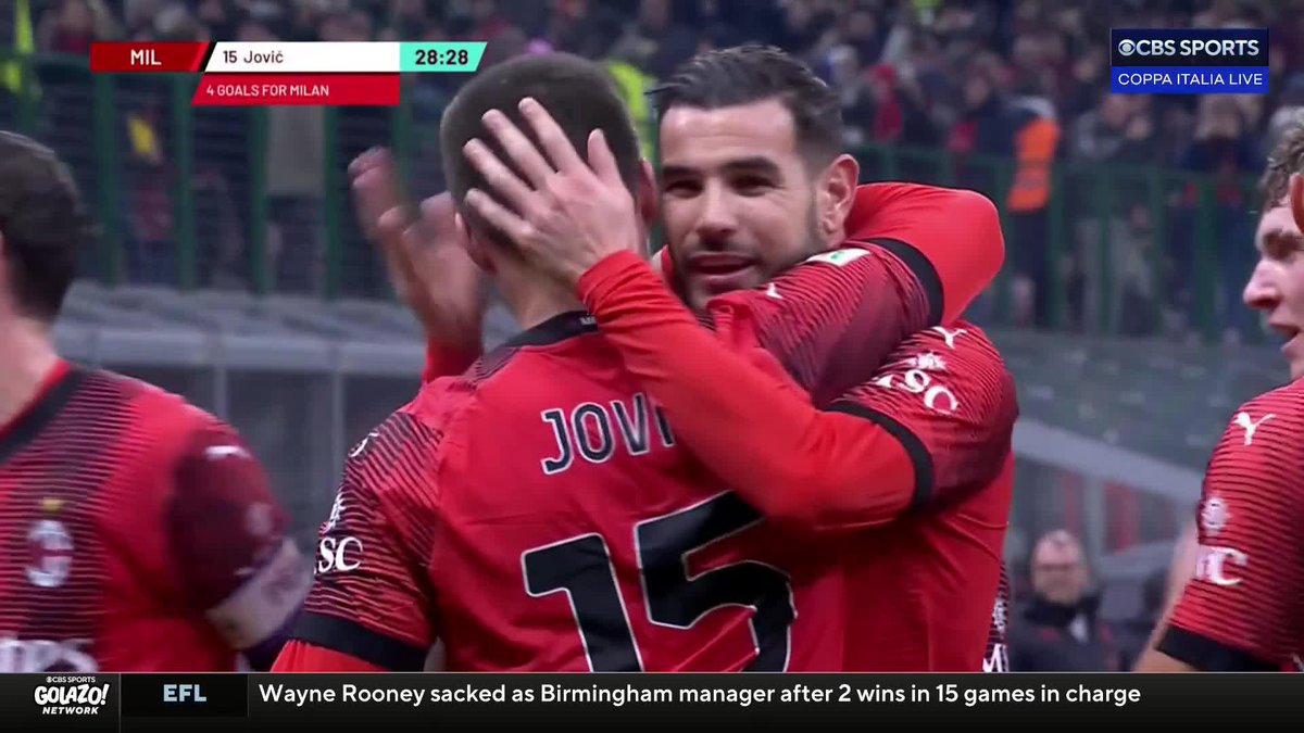 The pass. 😱 The touch. 😤 The finish. ✅ Theo Hernandez and Luka Jovic link-up to put Milan ahead of Cagliari in the Coppa Italia. 🔥