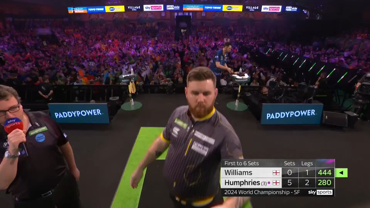 HUMPHRIES STORMS INTO THE FINAL!! 🏆 A huge, statement victory from Luke Humphries as he whitewashes Scott Williams in the Semi-Finals. 108.74 average, and a breathtaking display on the doubles! 👏 📺 #WCDarts