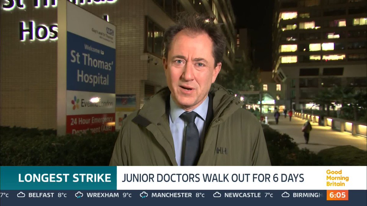 Junior doctors in England begin a six-day walkout, in their pay dispute with the government. NHS bosses say the longest strike in the history of the NHS and will mean thousands more patients facing delays and disruption.