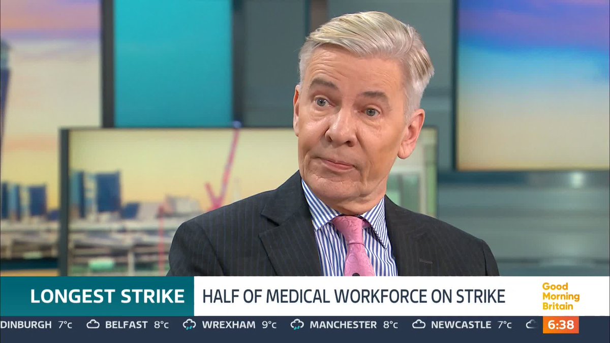 'If we continue along these lines...we won't have an NHS at all.' 'I know they are a special case, but not that special that they can ask for 35%.' Junior doctors are taking part in a six-day long walkout which is the longest strike the history of the NHS.