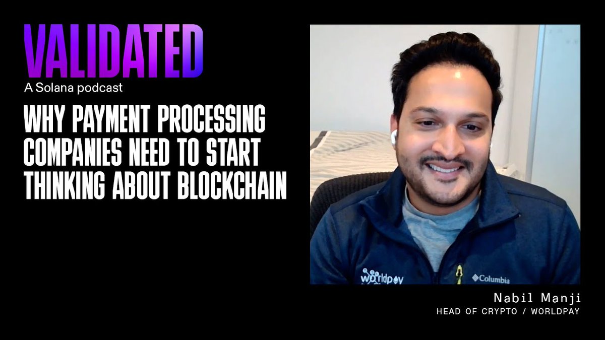 Why payment processing companies need to start thinking about blockchain💡 This episode of Validated, Nabil Manji, Head of Crypto Worldpay, dives into what blockchain unlocks for financial institutions, how USDC rails work, & more. 📹Watch:
