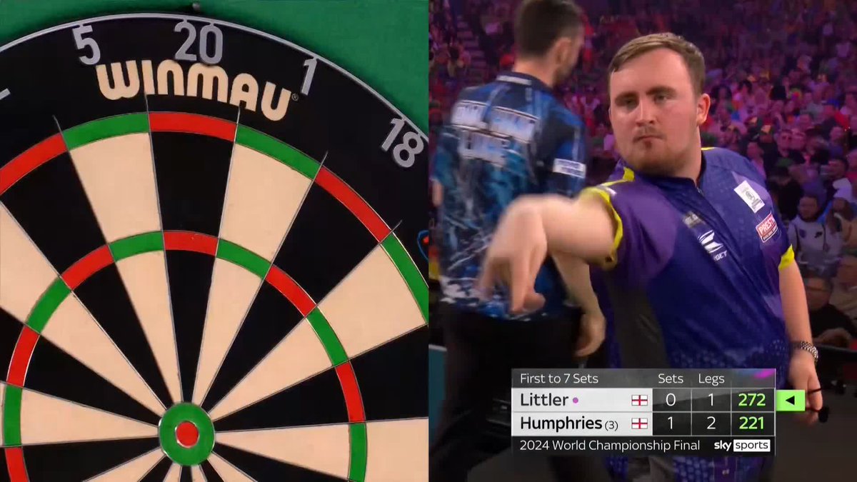 142 FROM LITTLER! Luke Littler has arrived in this final! A 142 checkout to break throw in the second set! 📺 #WCDarts | Final