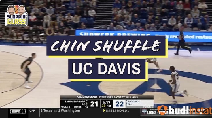 { UC Davis - Chin Shuffle } UC Davis Men’s Basketball runs a shuffle cut out of their chin series three different times to success against UC Santa Barbara. @Hudlanalysis