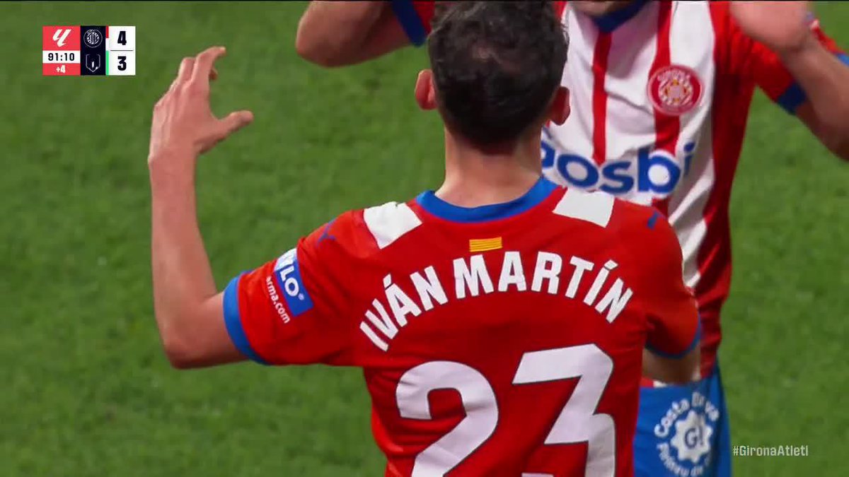 INSANE finish to Girona-Atletico Madrid as Ivan Martin wins it in stoppage time. 😳 🎥: ESPN FC