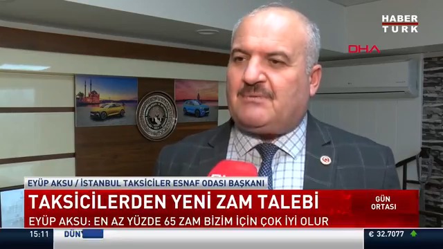 Taksicilerden yeni zam talebi Eyüp Aksu: "En az %65 zam bizim için çok iyi olur."