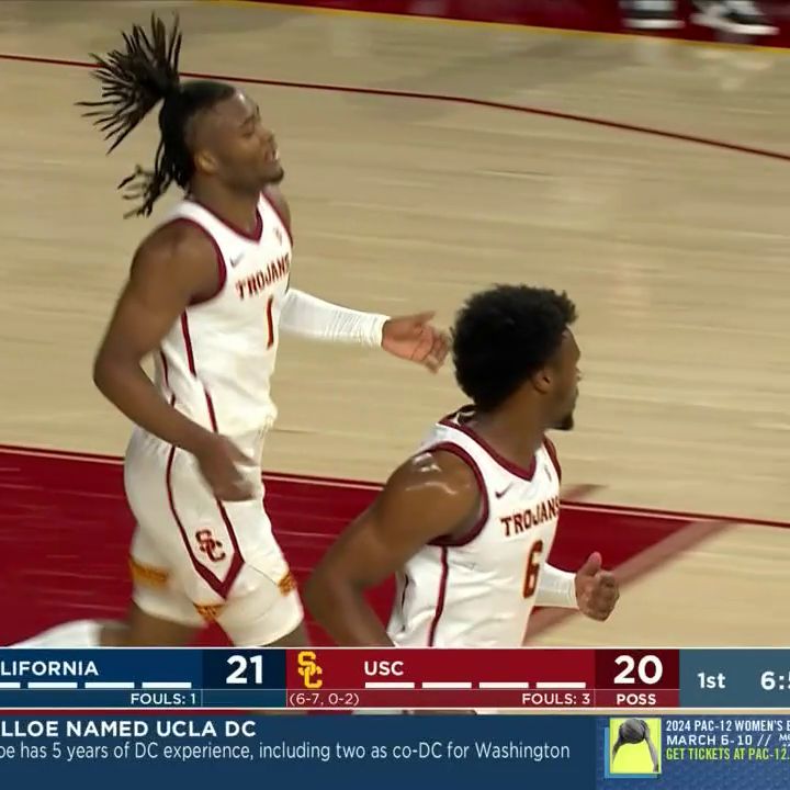 Bronny catches the lob from Isaiah Collier. 10 PTS (4/6 FG), 3 AST in 18 MINS