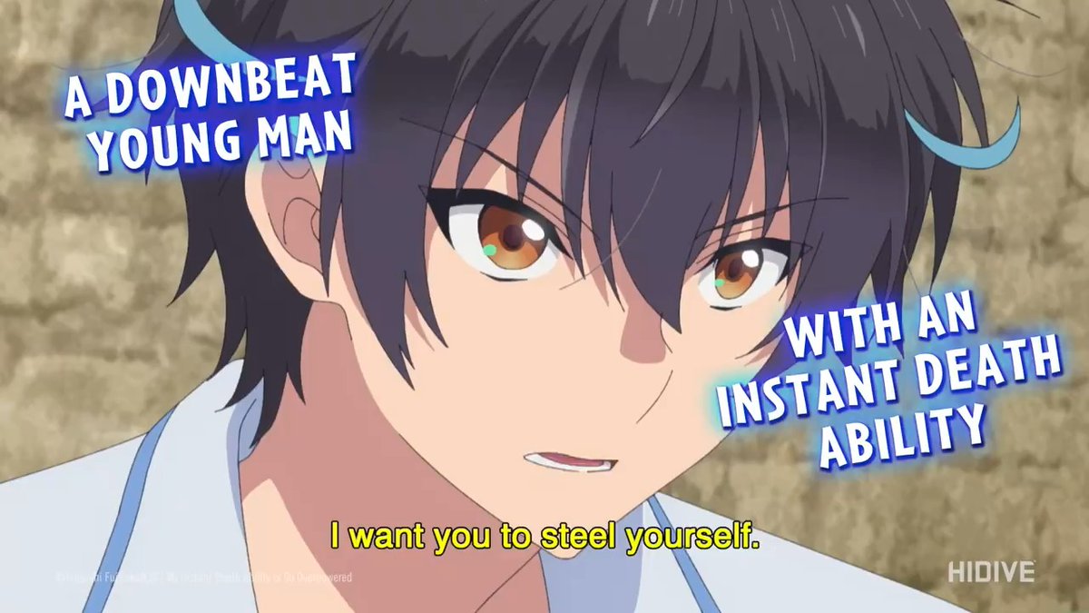 Meet Yogiri Takatou - a young man with the ability to end his enemies just by thinking about it 💭 🤔 Watch the newest episode of My Instant Death Ability is So Overpowered on HIDIVE!