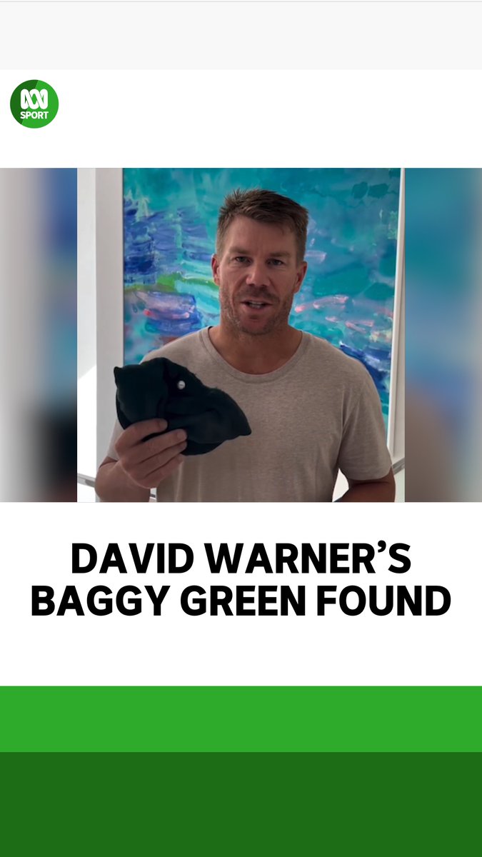 🏏🇦🇺 David Warner's baggy green has been found! "Any cricketer knows how special their cap is and I'll cherish this for the rest of my life," he said in a video posted to his social media. Read more: 🎥: David Warner (via Instagram) #AUSvPAK