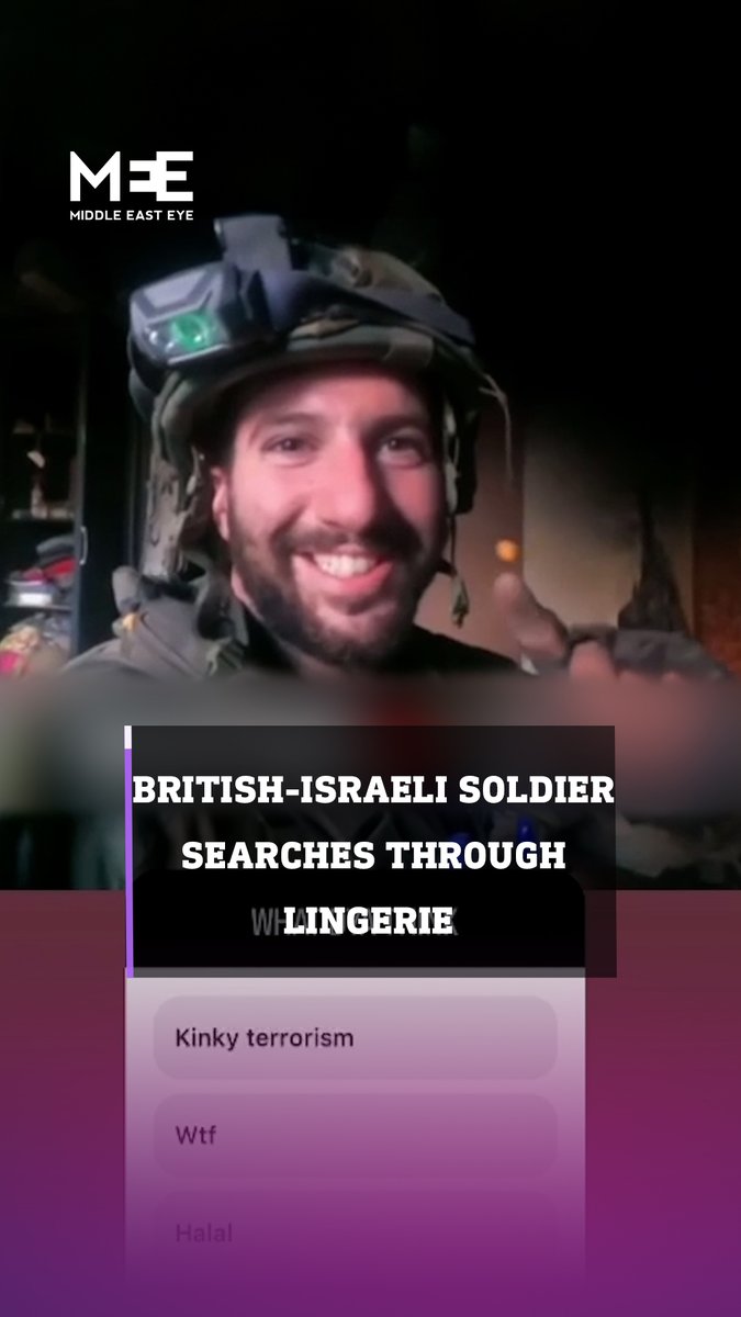 British-born Israeli soldier Levi Simon recorded a video of him searching Gaza homes for supposed weapons, claiming to find money instead. He then proceeds to rummage through personal belongings making derogatory comments about drawers filled with lingerie and nightwear