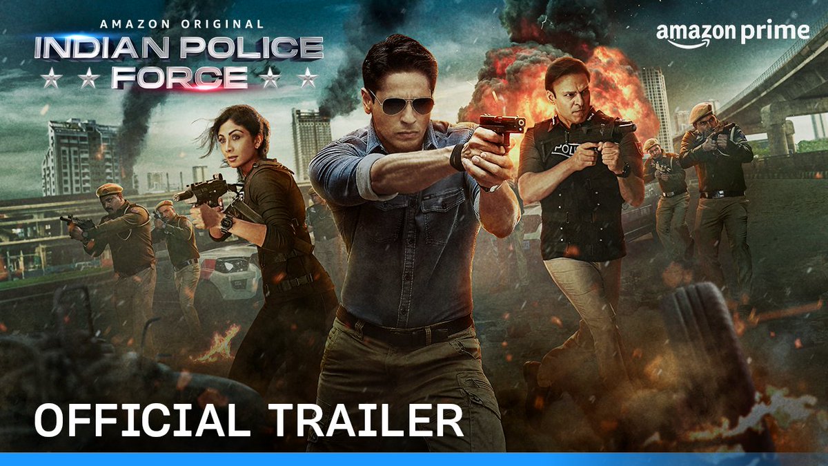 patrolling your screens on Jan 19 ๐จ #IndianPoliceForceOnPrime, Trailer Out Now #RohitShetty Sidharth Malhotra SHILPA SHETTY KUNDRA Vivek Anand Oberoi Isha Talwar Rohit Shetty Picturez Reliance Entertainment T-Series #SushwanthPrakash