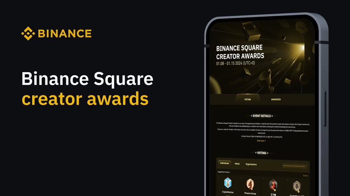 Have you got a favourite #Binance Square creator? From January 8, you'll be able to vote for your favourite creators in the Binance Square Creator Awards! Stay tuned 👉