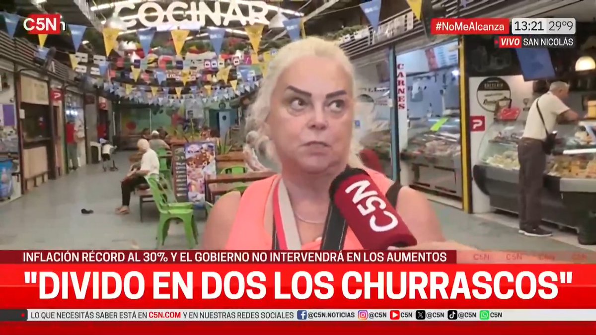 "Yo voté a Milei, pero lo lamento. Quería un cambio" El duro testimonio de una jubilada en San Nicolás (CABA): "Me tomo el colectivo desde mi casa para comprar tomates" "El churrasco lo corto a la mitad" "Parece que la casta somos los jubilados, no son los de arriba"