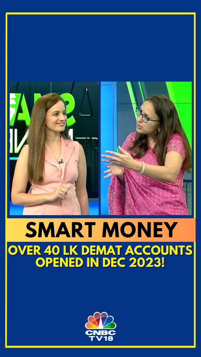 #SmartMoney | Over 40 lakh #Demat accounts were opened in Dec 2023 alone! Catch Sonia Shenoy in a conversation with Radhika Gupta of Edelweiss Mutual Fund as they discuss about how today the #financialawareness is much higher in the people