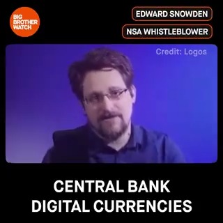 👁️ "They can see every bill everywhere all the time" Edward Snowden explains why #CBDCs are extraordinarily dangerous to privacy as we know it. YOU can email your MP to tell the Gov't to shelve plans for a UK Spycoin ⤵️ Credit | Logos