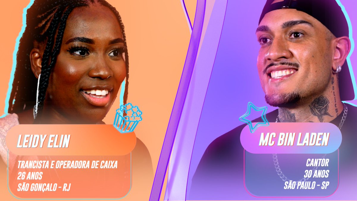 🍿 PIPOCA: Leidy Elin é de São Gonçalo e é doida por um pagodinho! ⭐ CAMAROTE: Mc Bin Laden é cantor de funk, tem 30 anos e é de São Paulo! Será que na casa vai ficar tudo tranquilo e favorável? #BBB24 #BigDay #RedeBBB