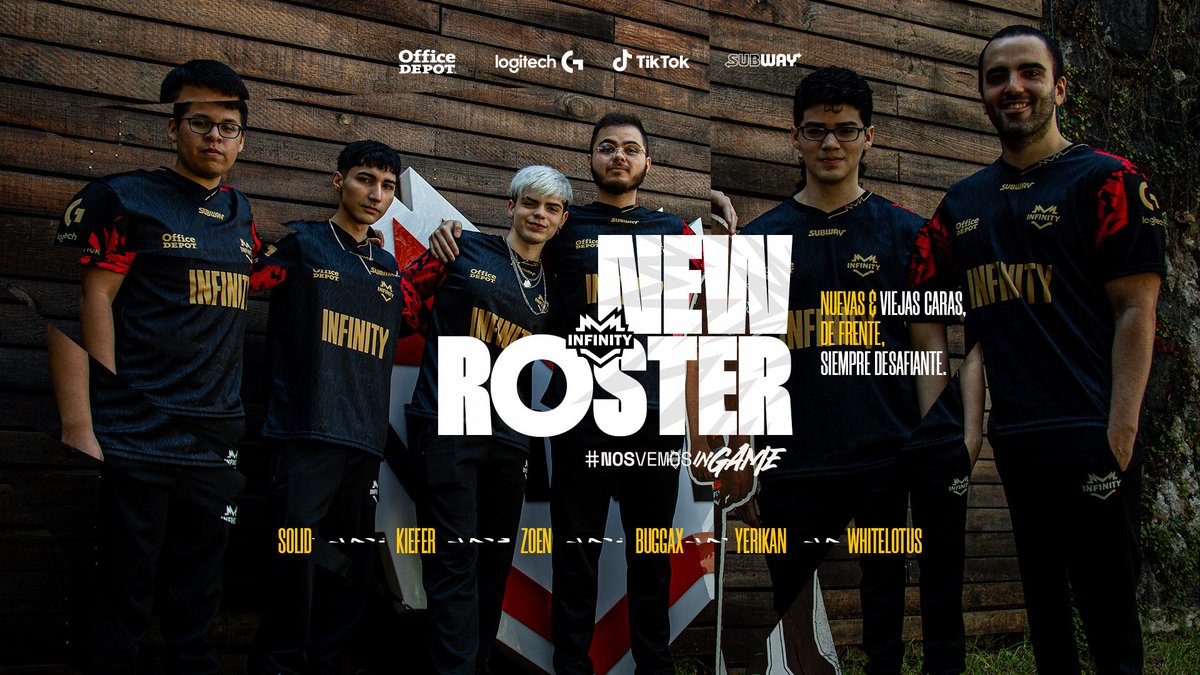 ROSTER @LLA 2024: #NosVemosInGame 🚀 🇺🇾Buggax 🇵🇪SolidSnake 🇨🇱Kiefer 🇦🇷Matias Musso 🇨🇴​yerikan22 🇦🇷ZOEN 🇦🇷Lesmart 🇧🇷Iago Cerqueira 🇦🇷Arnaldo Verolez - ESPORTS Lawyer 🇦🇷@tomexrage 🇺🇾maleco309 🇲🇽Chiquito 🇲🇽@INFGatito *Pendiente de aprobación de Riot #goINF♾️#LLA🏆