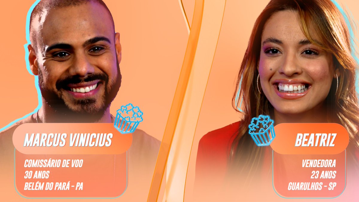 🚨AGORA: Marcus Vinicius e Beatriz são mais dois participantes confirmados no grupo ‘Pipoca’ do #BBB24