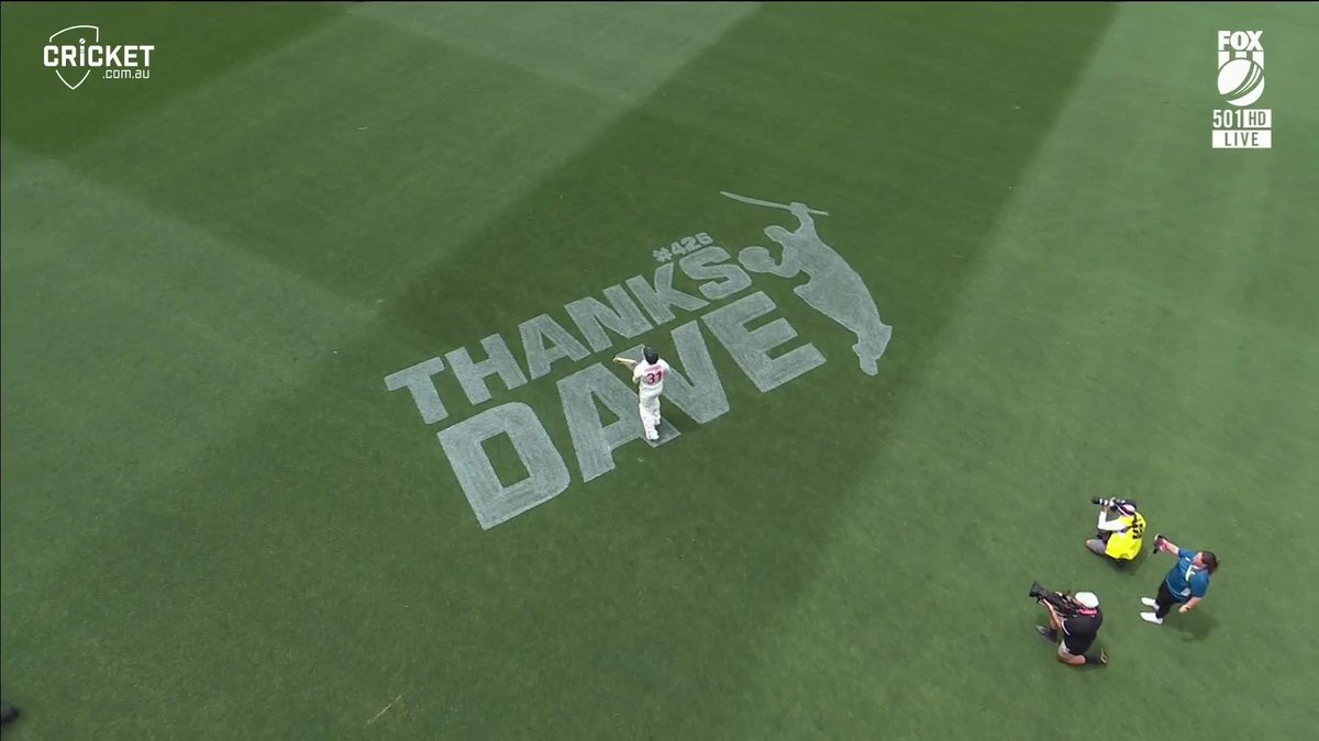 David Warner walking out to bat for the final time in his Test career. - One of the greatest openers...!!! 🫡