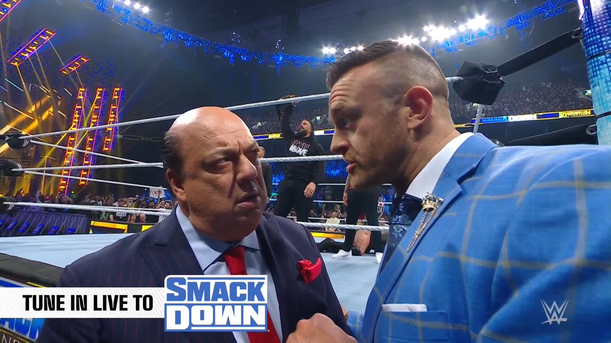 The Tribal Chief is NOT going to like this... 👀 Nick Aldis just informed Paul Heyman that Roman Reigns will defend his Championship against Randy Orton, LA Knight and AJ Styles in a Fatal 4-Way match at #RoyalRumble! #SmackDown: New Year's Revolution
