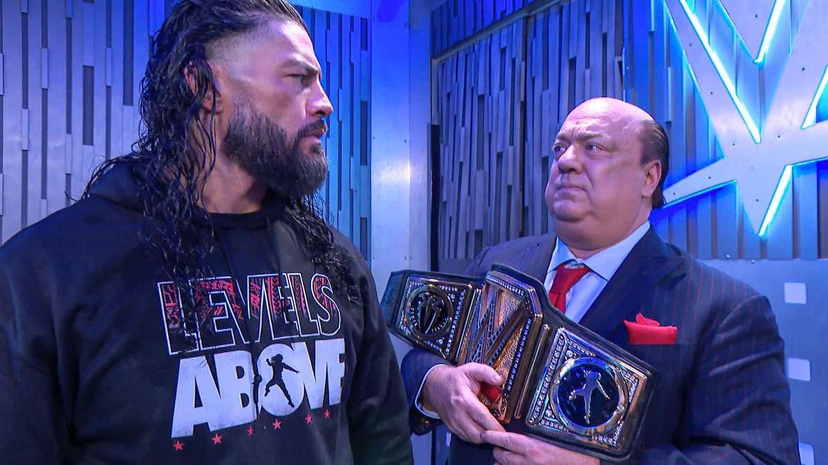EXCLUSIVE: Following #TheBloodline's beatdown of Randy Orton, AJ Styles and LA Knight, The Head of the Table is riding high until Paul Heyman informs him of Nick Aldis' decision to make a Fatal 4-Way Match for #RoyalRumble. #SmackDown: New Year's Revolution