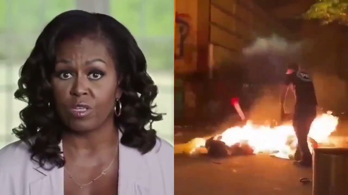 Michelle Obama claims the Antifa/BLM riots weren't violent. 🤡