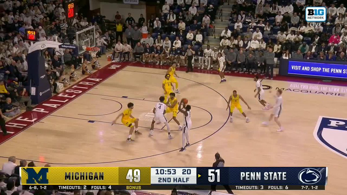 Here's a look at the D'Marco Dunn go-ahead 8️⃣-0️⃣ run. 🙌 D’Marco x Penn State Men’s Basketball