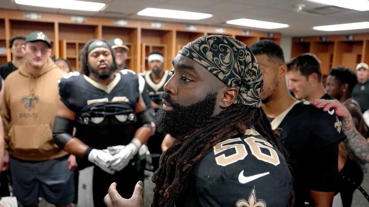 "Hell of a win!" In the #Saints locker room after Sunday's win vs Atlanta ⚜️