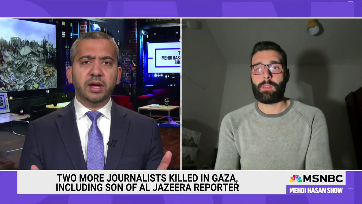 “I was due to lose my life multiple times." Palestinian photojournalist @azaizamotaz9 talks to @MehdiRHasan about the reality of reporting from Gaza, where a record number of journalists have been killed.
