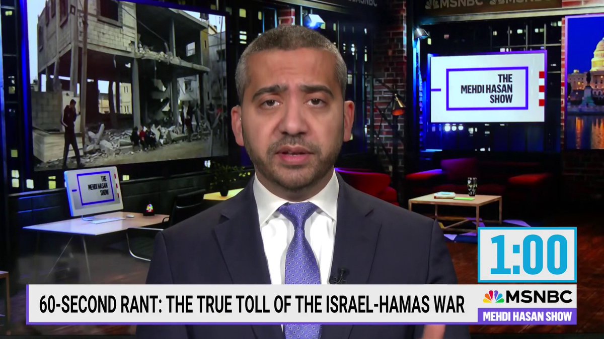 In tonight's 60-second rant, @MehdiRHasan looks at how the humanitarian situation inside Gaza has grown increasingly dire under Israel's bombardment three months after October 7th.