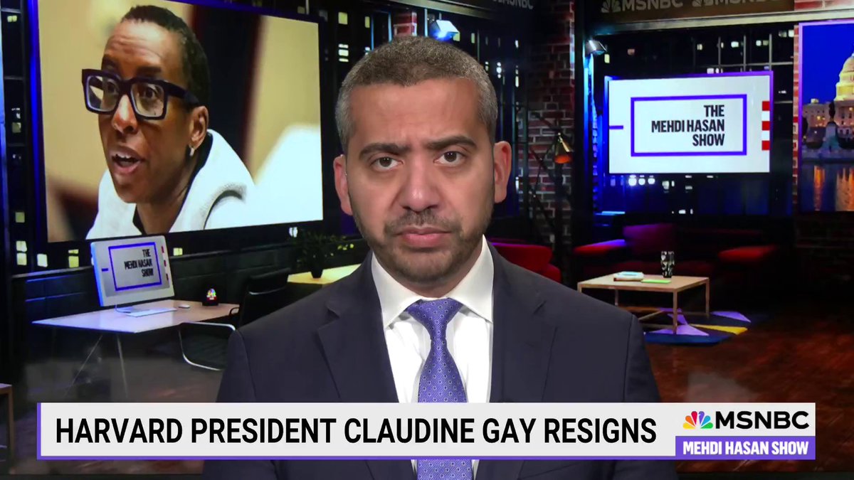 .@MehdiRHasan: "I want to talk about how [the Claudine Gay scandal] serves as yet another example of conservatives' uncanny ability to make a Mount Kilimanjaro out of a molehill, because it's a talent that liberals don't appear to have the skill or inclination to mimic."