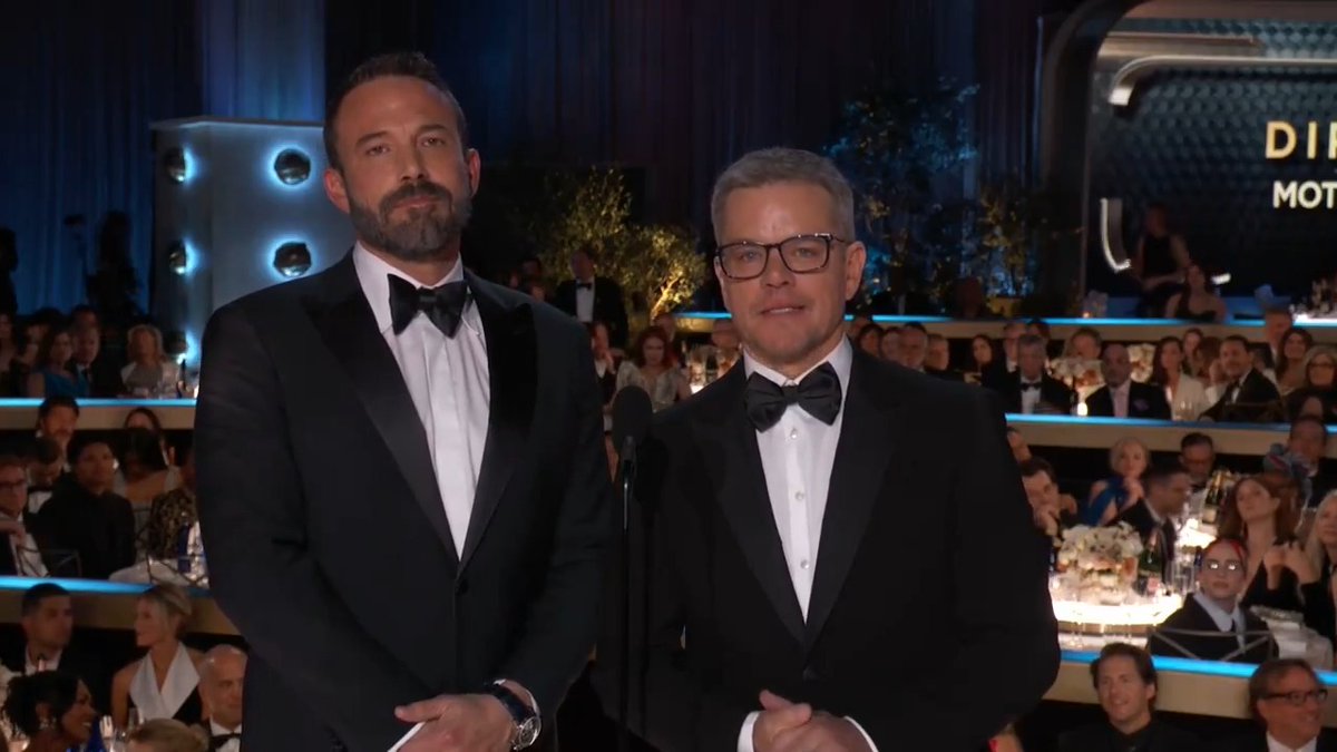 We know that directors like these pave the way for actors like Ben Affleck and Matt Damon... and they're here tonight to present the award for Best Director – Motion Picture! 🎬 #GoldenGlobes