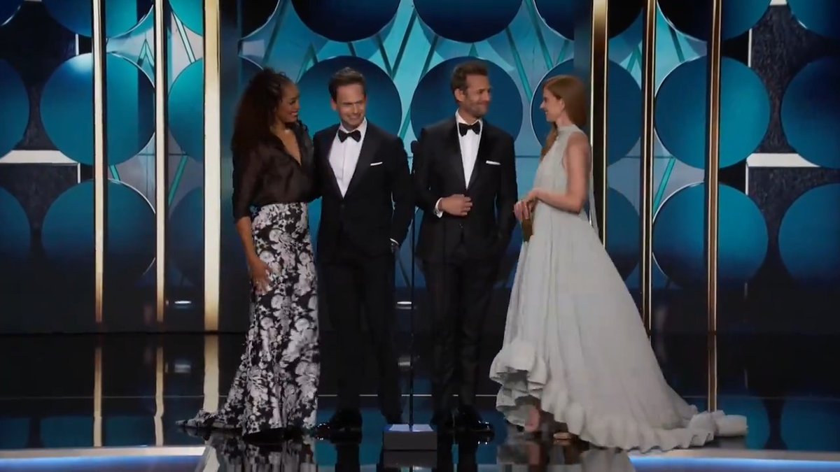 The cast of Suits is here to present the award for Best Drama Series at the #GoldenGlobes! 💼✨