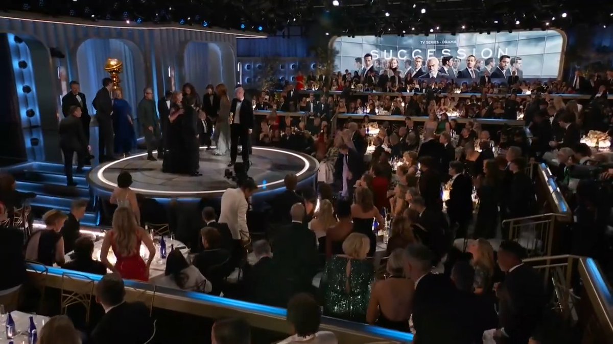 Succession accepts the award for Best Drama Series! #GoldenGlobes