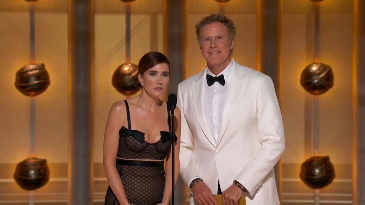 Yep, Will Ferrell and Kristen Wiig are hilarious and here to present the award for Best Male Actor – Motion Picture – Musical/Comedy! 😂 #GoldenGlobes