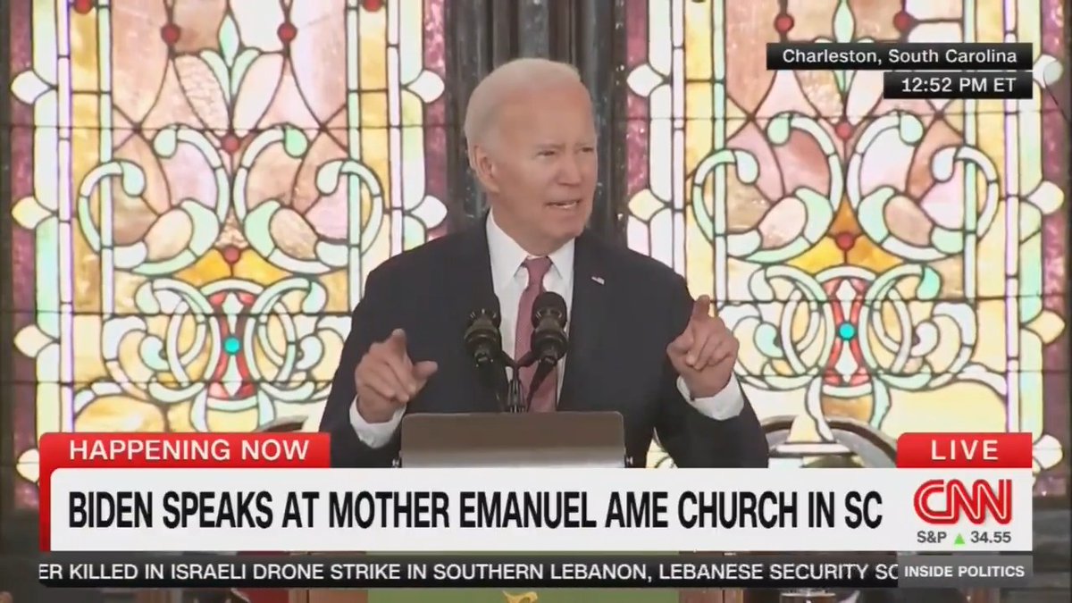 President Biden: Let me be clear for those who don't seem to know. Slavery was the cause of the Civil War. Now we’re living through a second lost cause. This time the lie is about the 2020 election, the election in which you made your voices heard and your power known