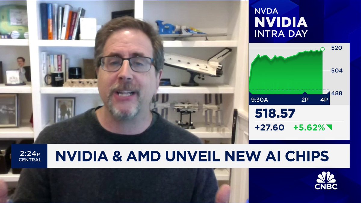 "It's kind of nice, finally, to get the king of AI at least talking about AI PCs," says Stacy Rasgon as $NVDA makes a run at a new record closing high.