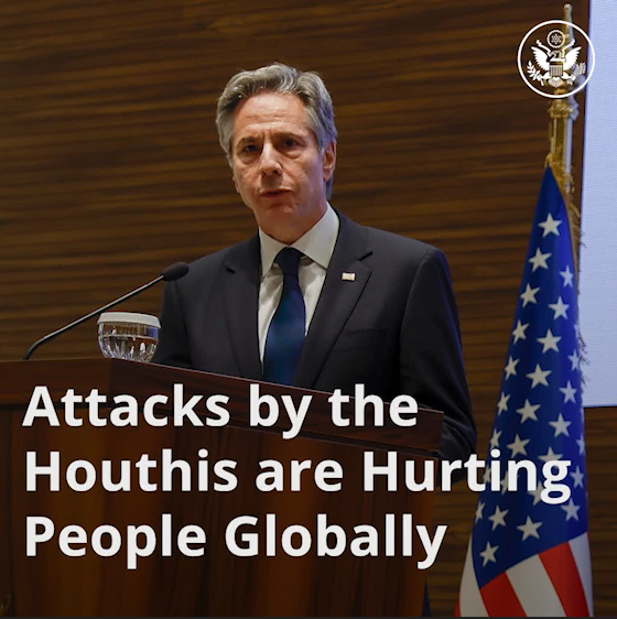 The attacks by the Houthis are hurting people around the world – especially the poorest and most vulnerable populations, including in Yemen and Gaza.