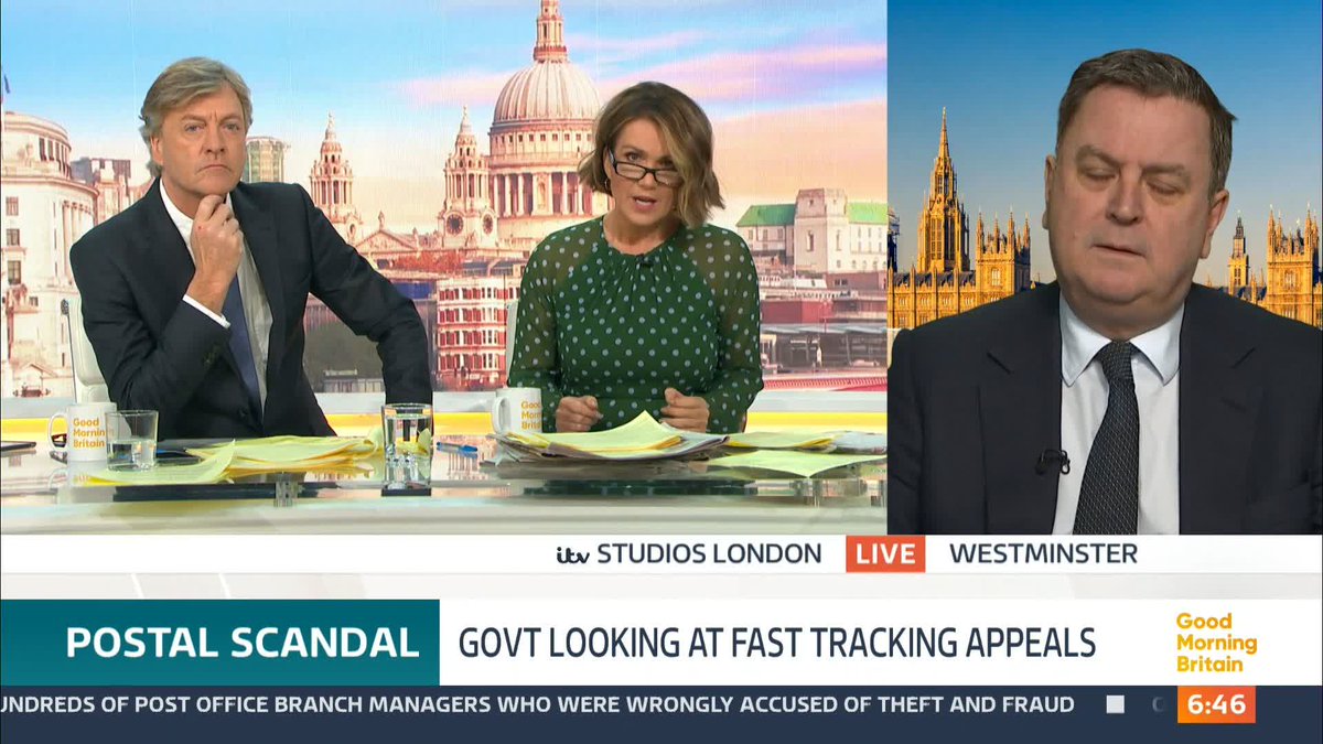 ‘Your government has been in place since 2010 and this miscarriage of justice continued until 2015...How come the government didn't notice? The Government is the sole shareholder in the post office”Susanna Reid