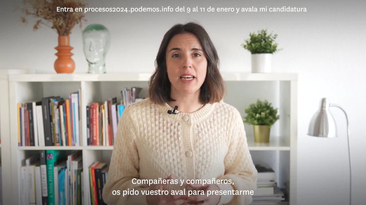 ¡Hola a todas, todos y todes! Os pido vuestro aval para ser la candidata de Podemos a las elecciones europeas. Puedes dar tu aval en hasta el 11 de enero. Juntas lo haremos posible 💜
